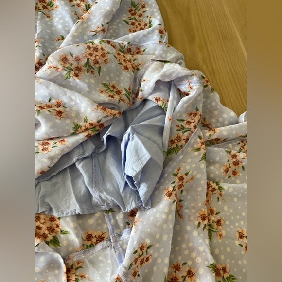 Lulu’s|Cairo Periwinkle Floral Print Ruffled Midi Dress,Polka Dot•Super Cute🫶🏻 - Picture 11 of 16